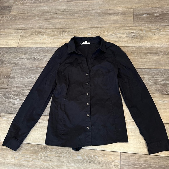 Jane and Delancey Black Button-Up Corset Back Shirt - Picture 1 of 4